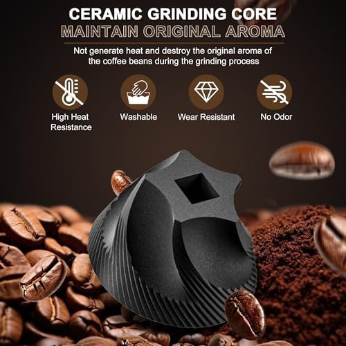 Ceramic conical burr coffee grinder with hand crank — photo 3