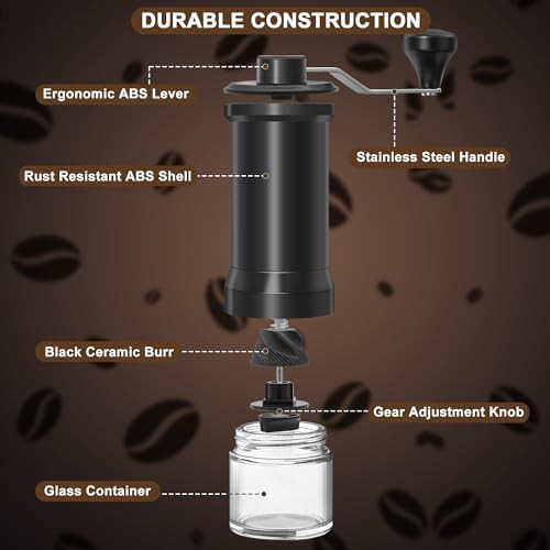 Ceramic conical burr coffee grinder with hand crank — photo 4