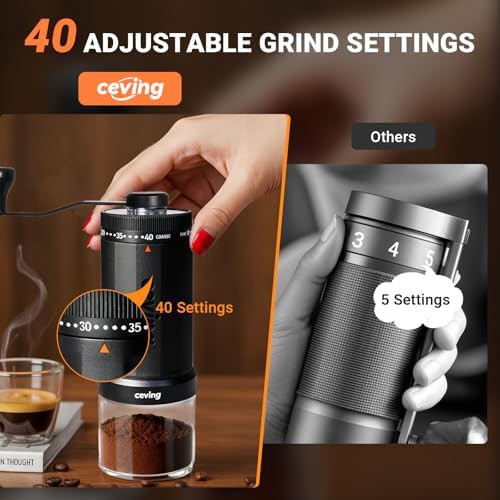 Large capacity manual coffee grinder in black — photo 4