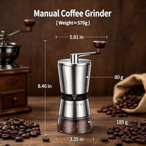 Large capacity manual ceramic burr grinder — photo 4