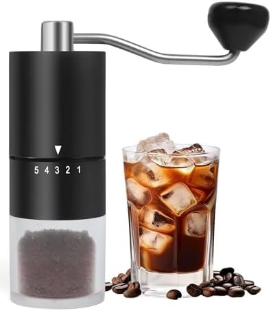 Black Manual Ceramic Burr Coffee Grinder