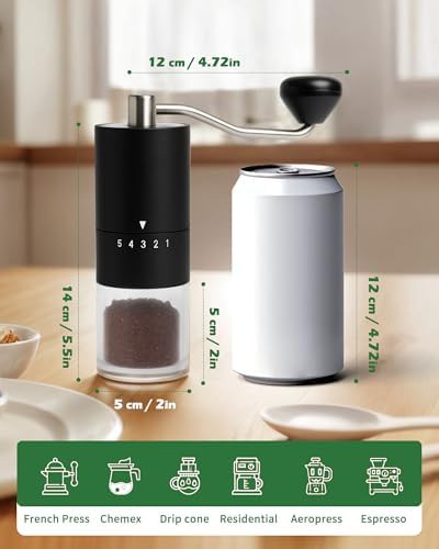 Black Manual Ceramic Burr Coffee Grinder — photo 3