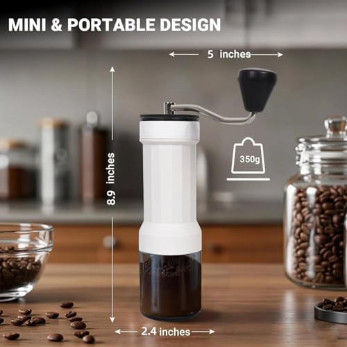 Compact hand coffee bean mill with crank — photo 4
