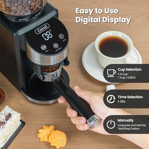 Anti-static electric espresso grinder in black — photo 3