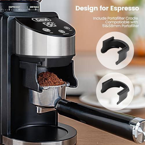Anti-static electric espresso grinder in black — photo 5