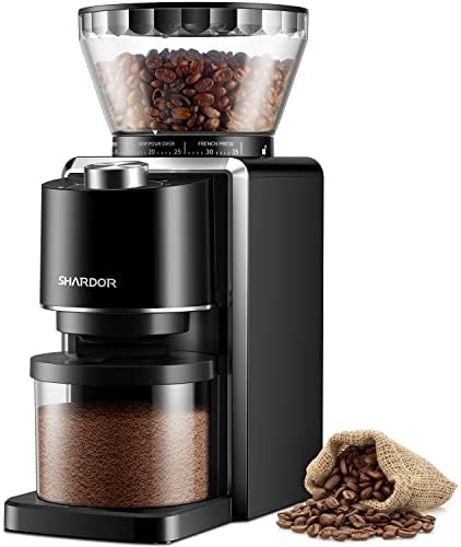Large black anti static conical burr grinder