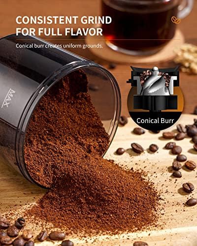 Large black anti static conical burr grinder — photo 3