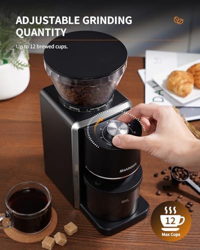 Large black anti static conical burr grinder — photo 4