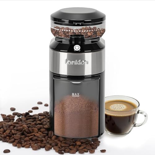 Lonkion adjustable burr grinder for twelve cups