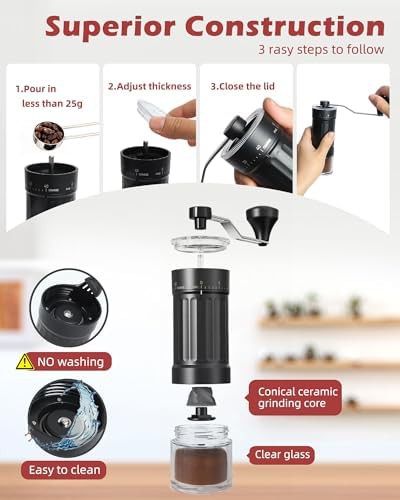 Manual ceramic burr portable coffee grinder — photo 5