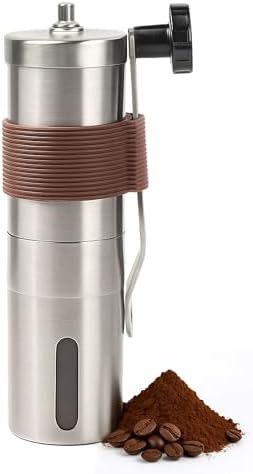 Manual espresso coffee bean grinder with ceramic burr