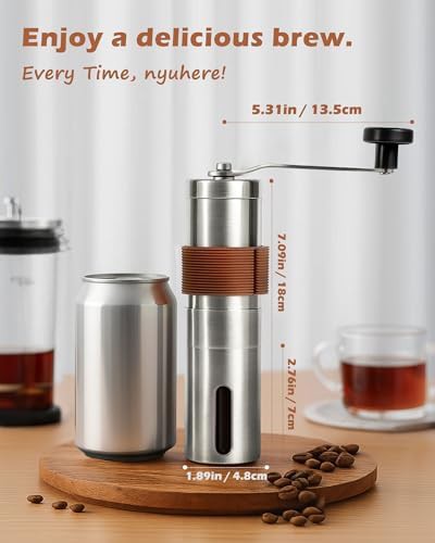 Manual espresso coffee bean grinder with ceramic burr — photo 3