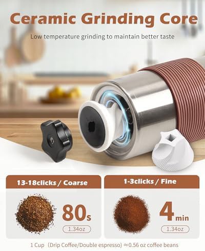 Manual espresso coffee bean grinder with ceramic burr — photo 5