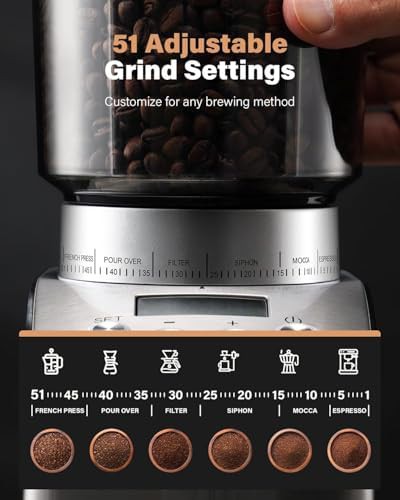 Electric conical burr grinder with timer — photo 3