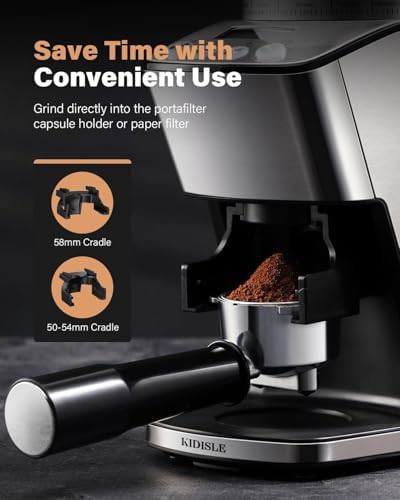 Electric conical burr grinder with timer — photo 5