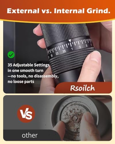 Aluminum manual coffee grinder with 35 settings — photo 4