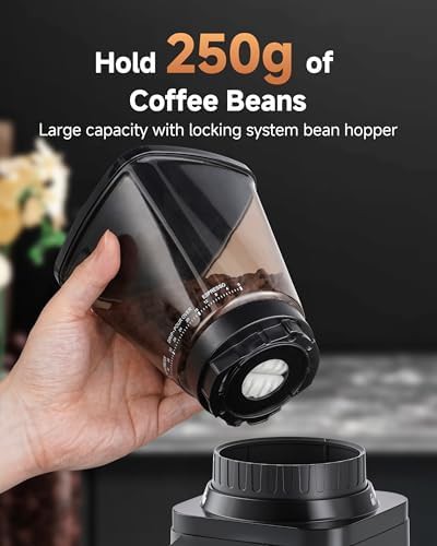 Black anti-static espresso grinder with self-cleaning burr — photo 5