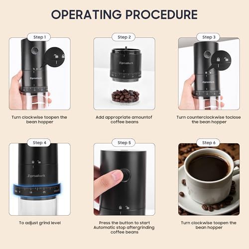 Rechargeable Electric Ceramic Burr Grinder — photo 5