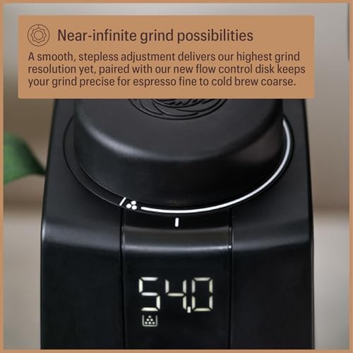 Stepless black espresso coffee grinder — photo 4