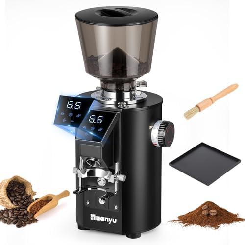 Commercial coffee grinder with thickened hopper