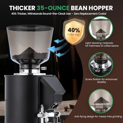 Commercial coffee grinder with thickened hopper — photo 3