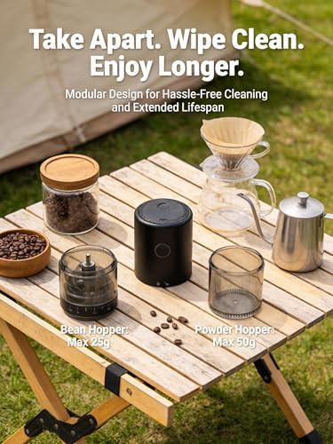 Portable electric burr coffee grinder black — photo 4
