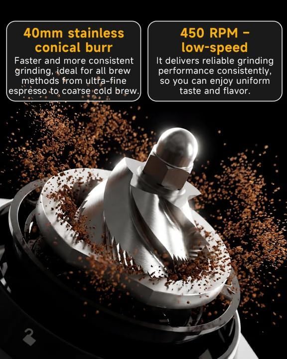Conical burr espresso grinder for home use — photo 4
