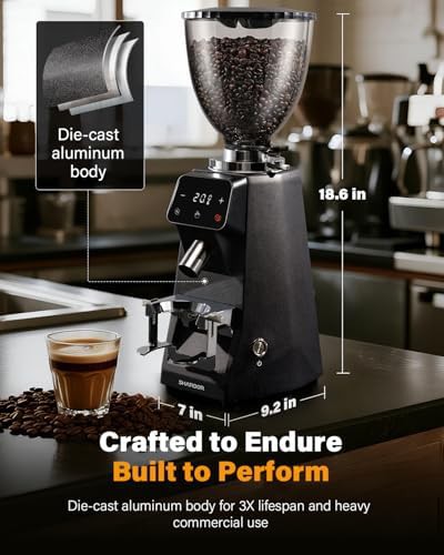 Aluminum 64mm commercial grade burr grinder — photo 3