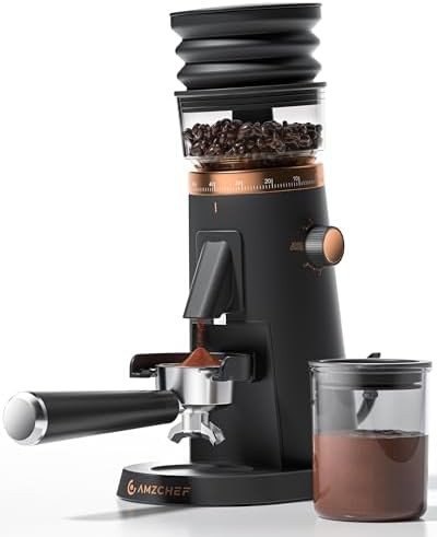 Single dose stepless espresso grinder with 75 settings