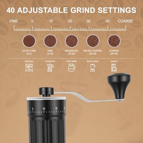 Mini manual ceramic burr grinder in black — photo 3