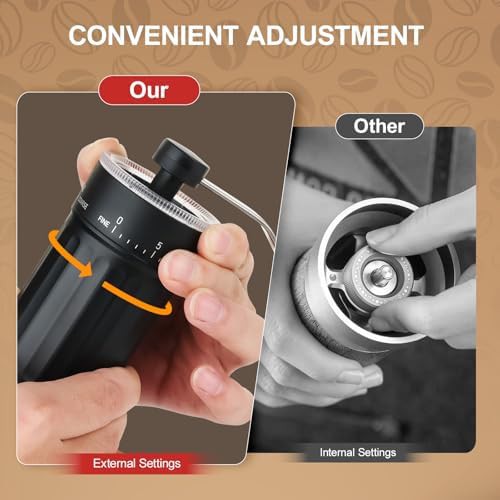 Mini manual ceramic burr grinder in black — photo 4