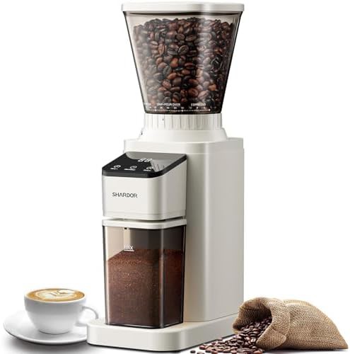 White anti static conical burr grinder