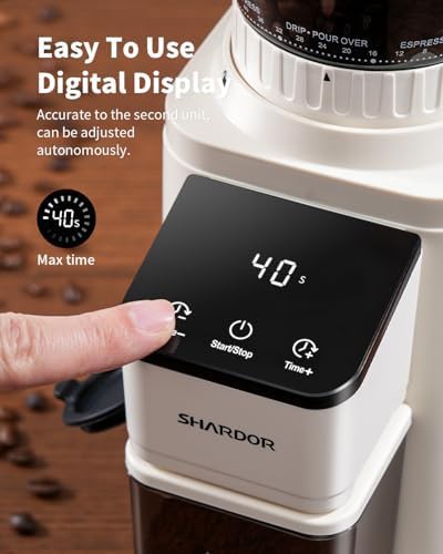 White anti static conical burr grinder — photo 3