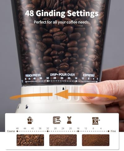White anti static conical burr grinder — photo 4