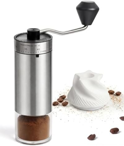 Travel hand coffee mill with ceramic conical burr