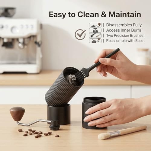 Aluminum manual grinder with walnut handle — photo 5