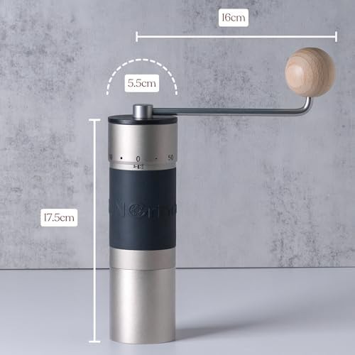 Silver straight handle manual coffee grinder — photo 3