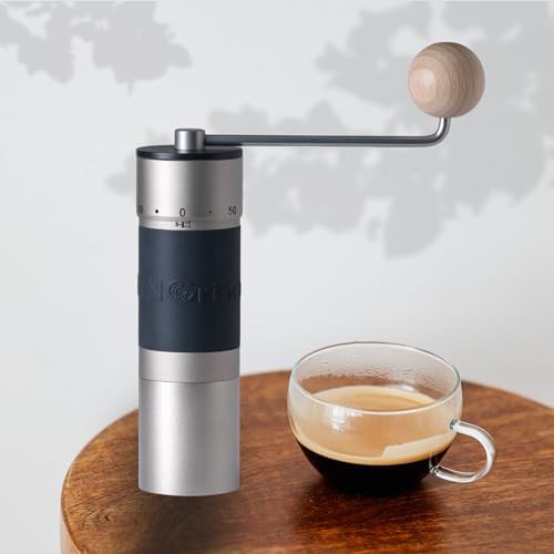 Silver straight handle manual coffee grinder — photo 4