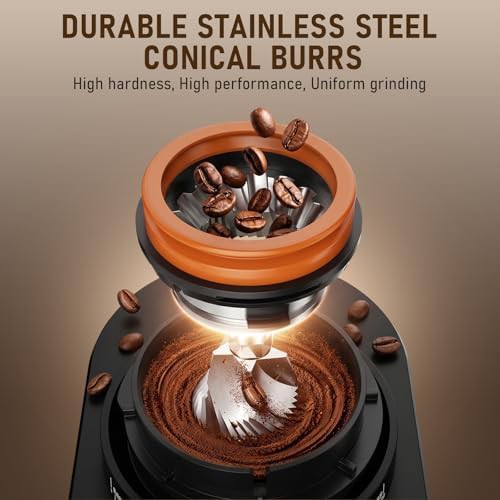 Conical stainless steel coffee grinder — photo 4