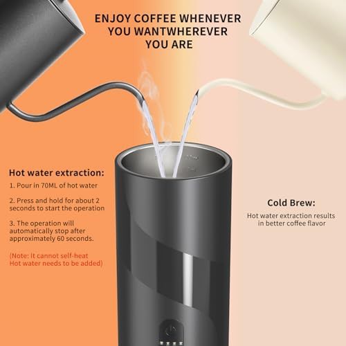 Rechargeable travel coffee maker and frother set — photo 5