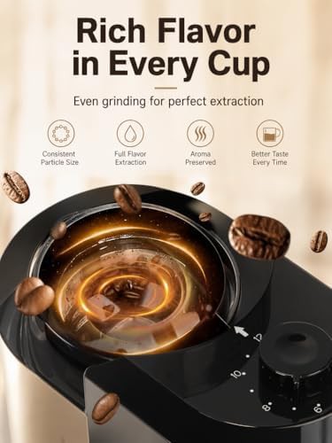 Lonkion gloss black anti static coffee grinder — photo 3