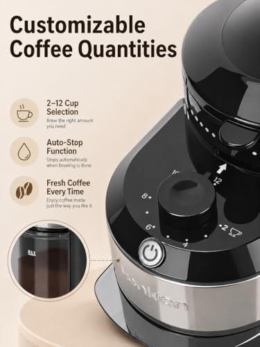 Lonkion gloss black anti static coffee grinder — photo 4