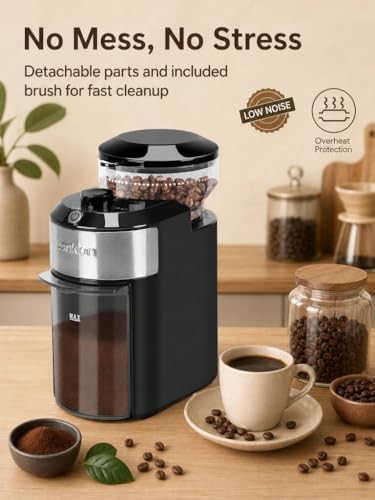 Lonkion gloss black anti static coffee grinder — photo 5