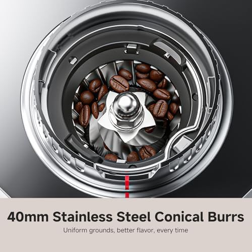 Conical burr grinder with touchscreen timer interface — photo 5