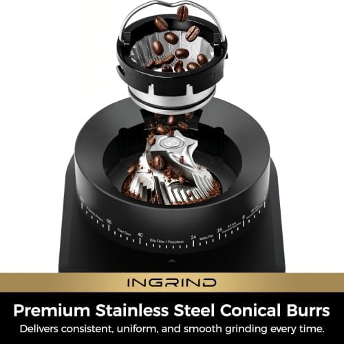 Electric conical burr grinder with timer — photo 5