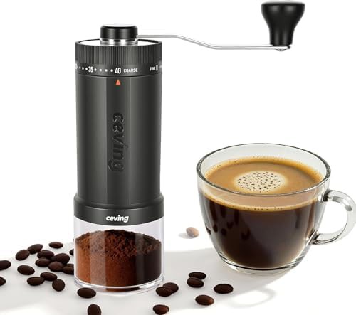 Large manual coffee grinder in gray