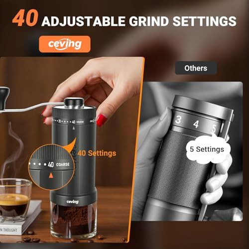 Large manual coffee grinder in gray — photo 4