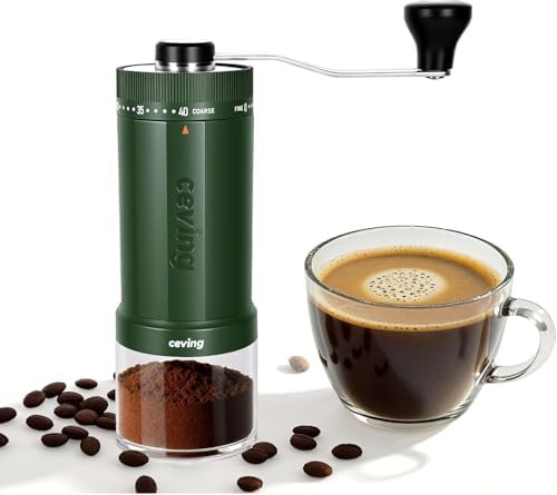 Camping manual coffee grinder in green