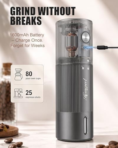 Gray stainless steel electric coffee grinder — photo 3