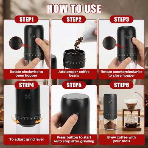 Portable rechargeable ceramic conical burr grinder — photo 4